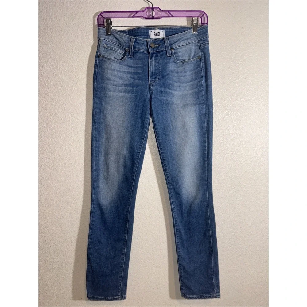 PAIGE Kylie Crop Jeans Womens 27 Blue Stretch Denim Made In USA 🇺🇸 Cropped